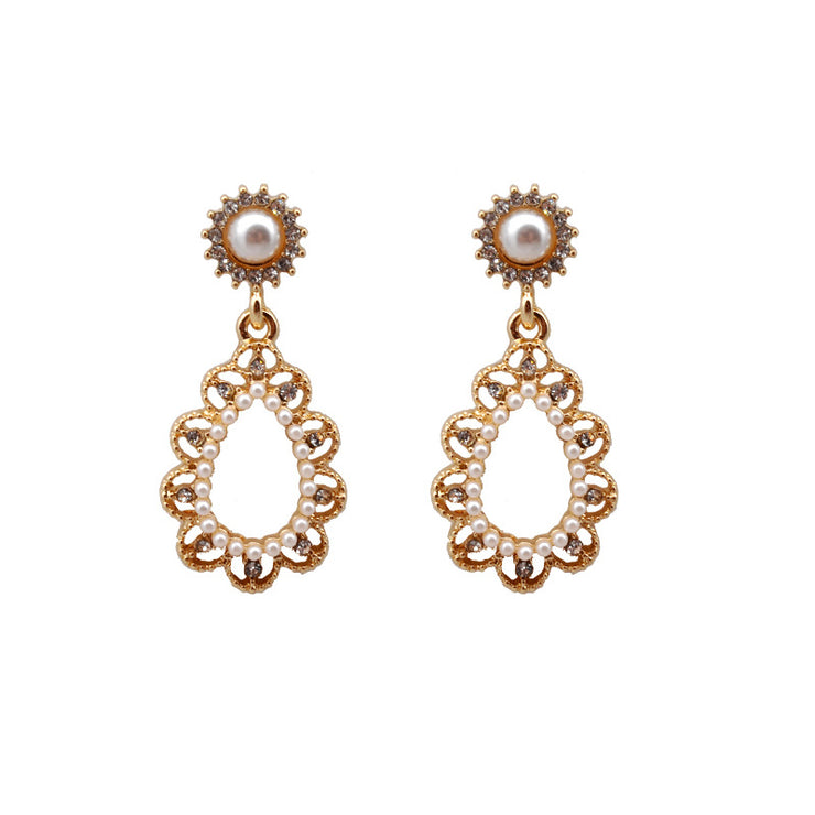 French Vintage Court Style Pearl Earrings