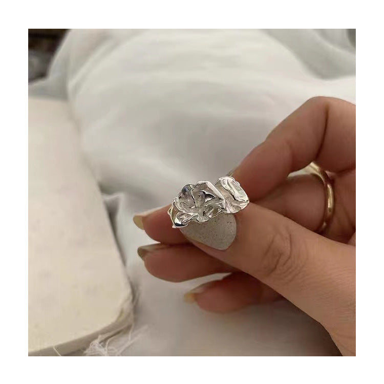 Metal Folded Lava Ring