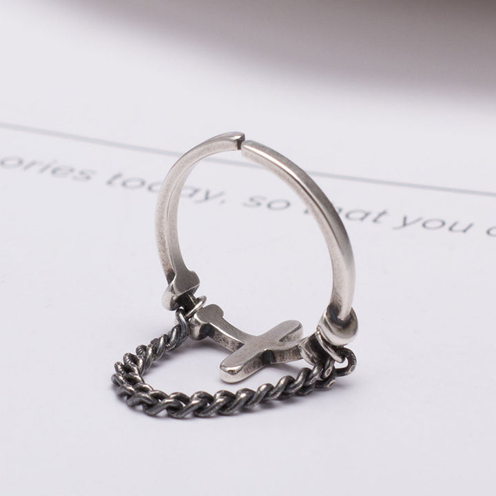 Chain cross925 Sterling Silver  Ring