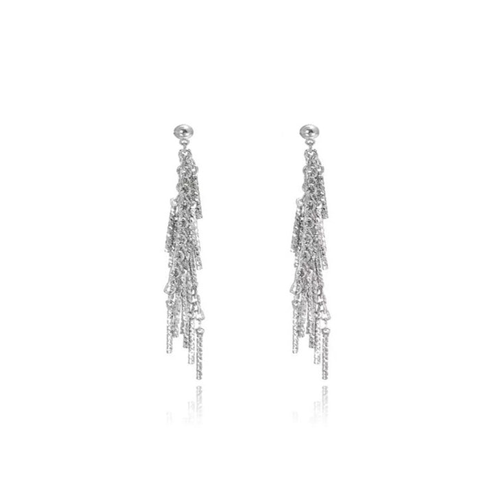 Beaded Long Tassel Earrings