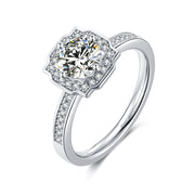 Moissanite 925 Silver Square Ring