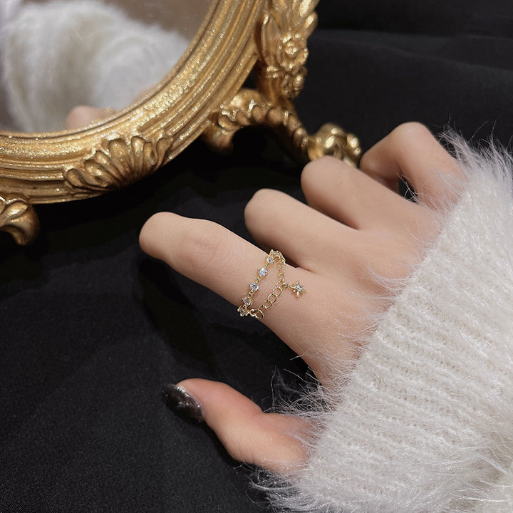 Hexagram Chain Ring