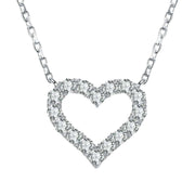 Moissanite 925 Silver Small Diamond Sparkling Love Necklace