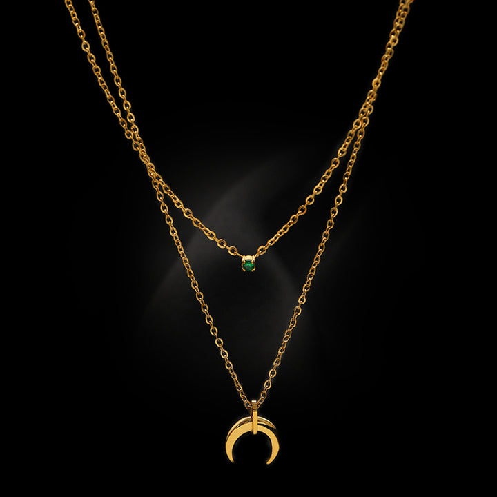 Green Diamond Crescent Double Stacked Chain