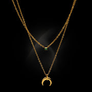 Green Diamond Crescent Double Stacked Chain