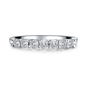 Row Diamond 925 Sterling Silver Classic Engagement Ring