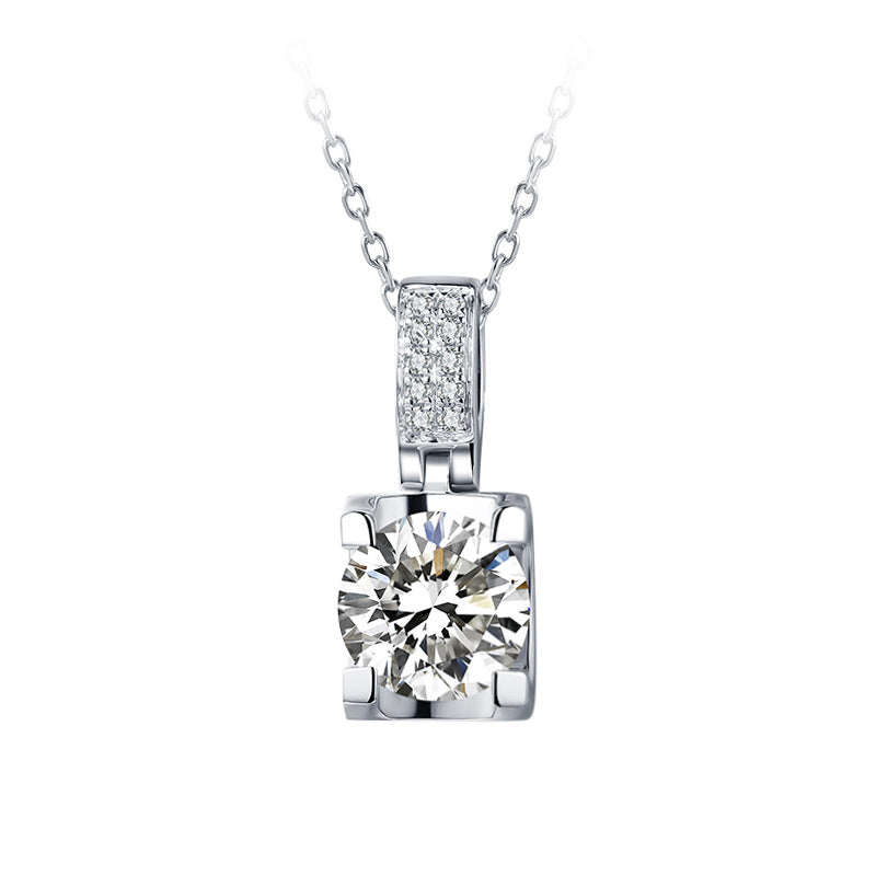 Square Basket Moissanite Pendant