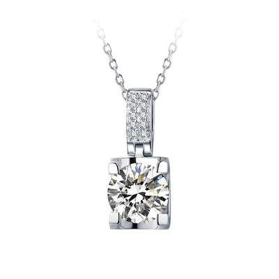 Double Row Moissanite Bull Head 925 Silver Necklace