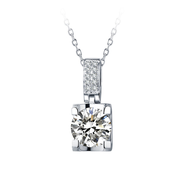 Double Row Moissanite Bull Head 925 Silver Necklace