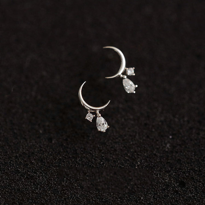 925 Sterling Silver Mini Moon Earrings