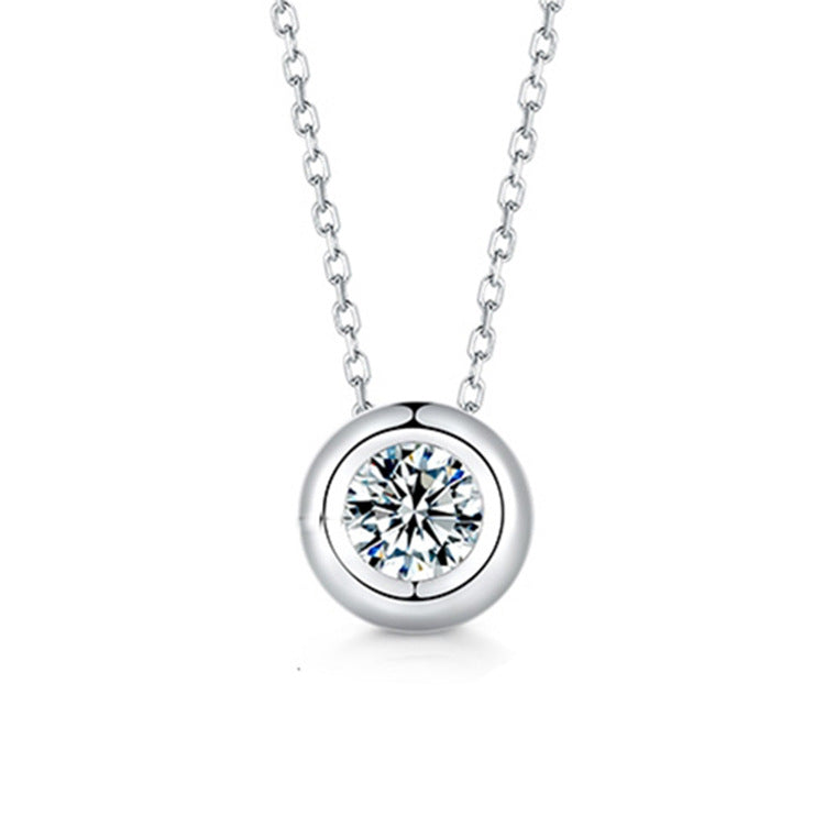 Bezel Solitaire Moissanite Necklace