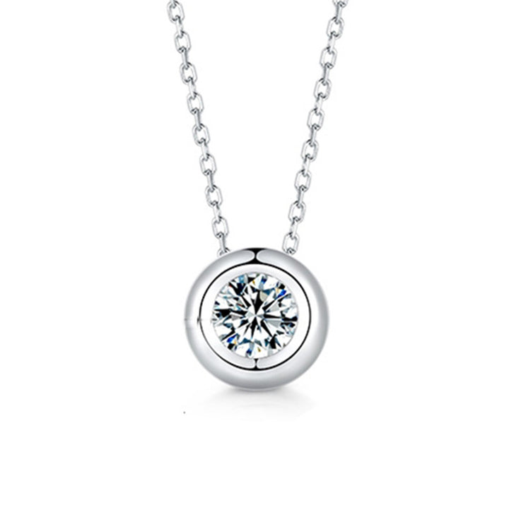 Bezel Solitaire Moissanite Necklace
