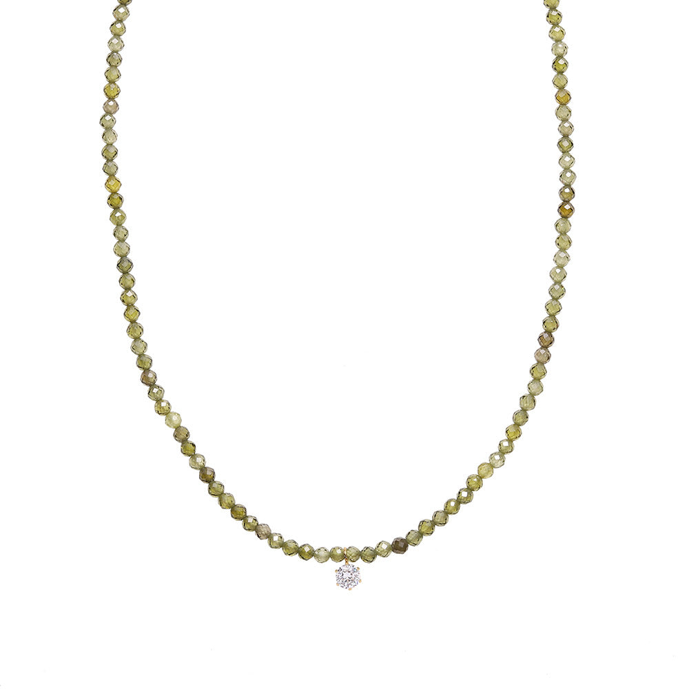 Olive Green Zircon Necklace