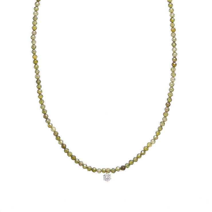 Olive Green Zircon Necklace