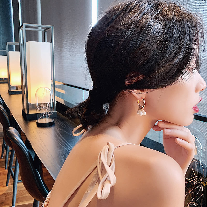Pearl Hoop Earrings