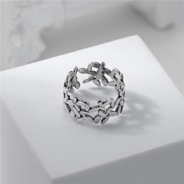 Silver Leaf Ring