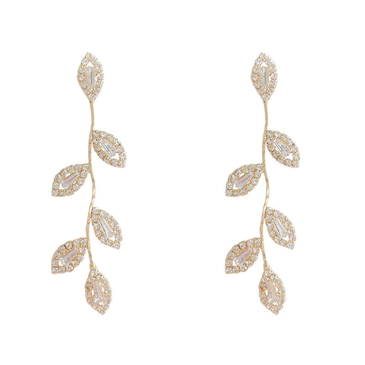 Leaf Crystal Earrings