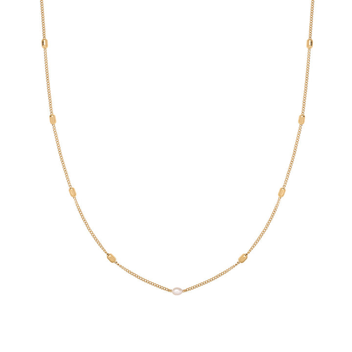 Freshwater Pearl and Rice Bead Necklace