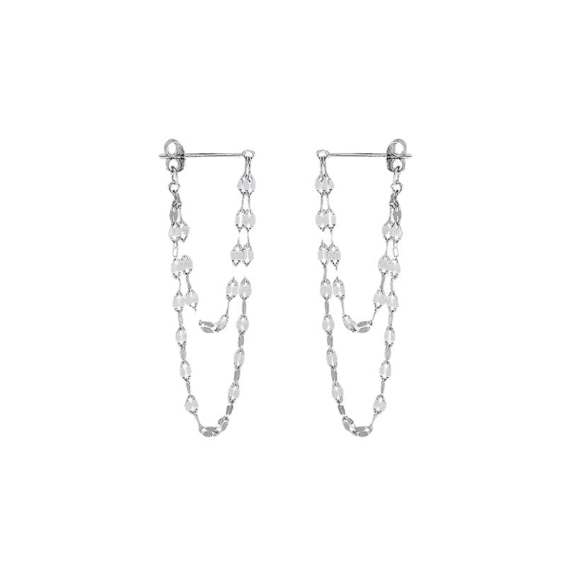 Double Glittering Tussle Earrings
