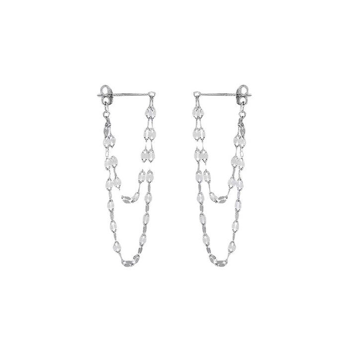 Double Glittering Tussle Earrings