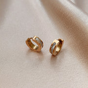 Geometric Metal Seashell Earrings