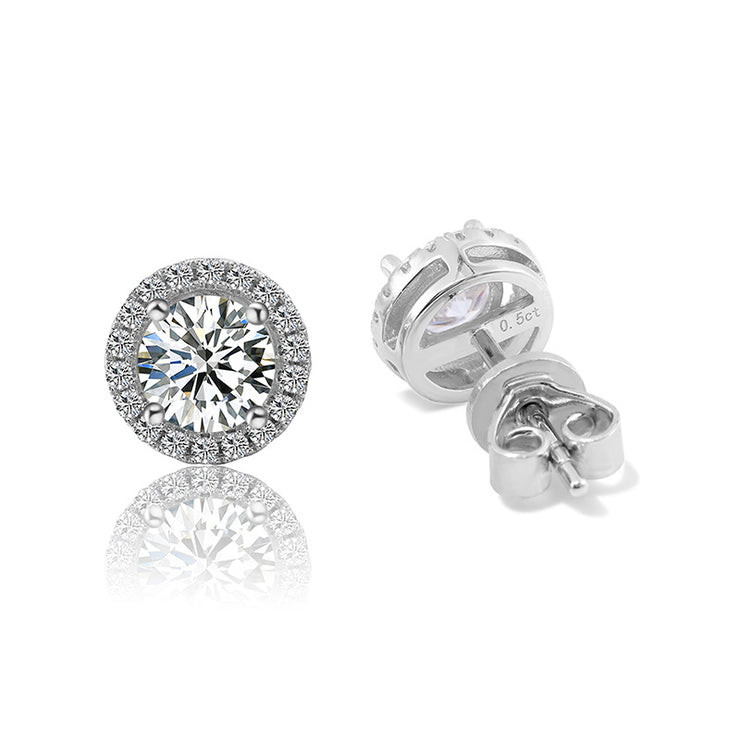 Moissanite 925 Silver Shining Sun Stud Earrings