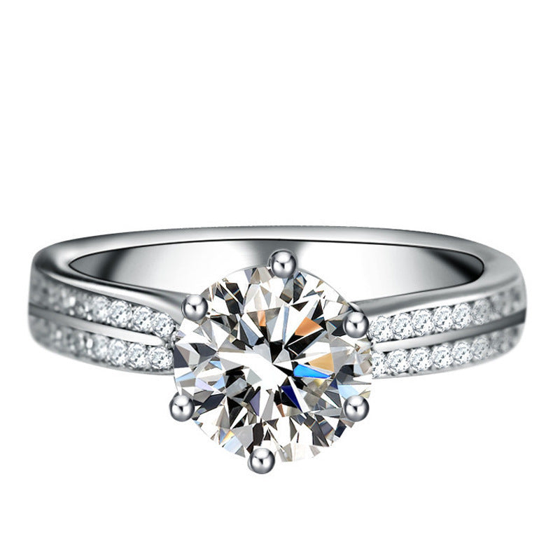 Lumina Double-Pavé Moissanite Solitaire Ring