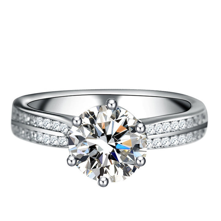 Lumina Double-Pavé Moissanite Solitaire Ring