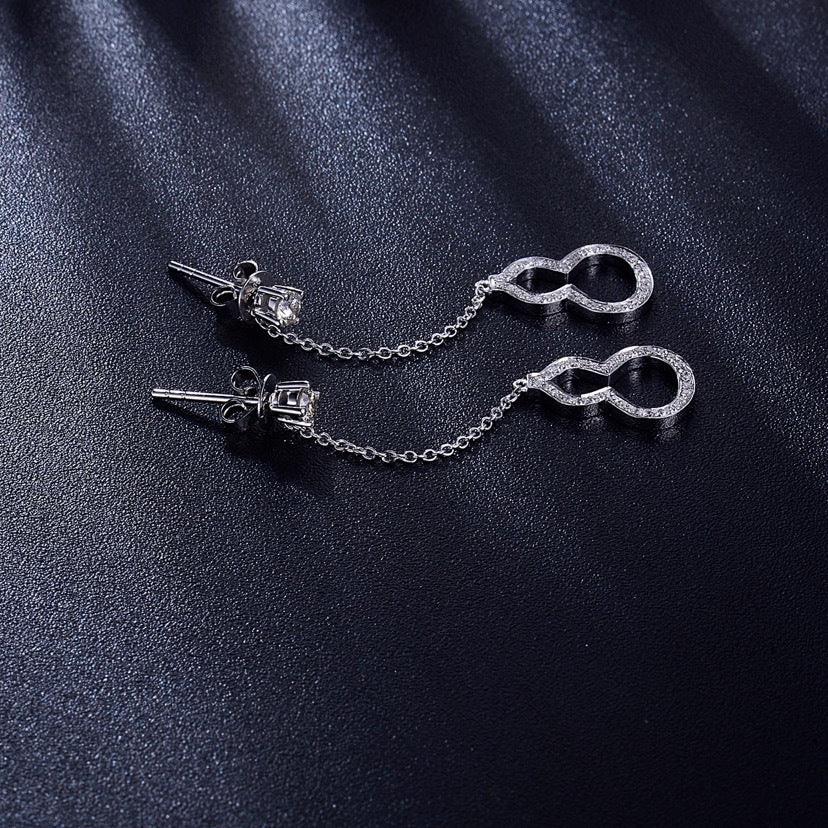 Double-Gourd Moissanite Drop Earrings