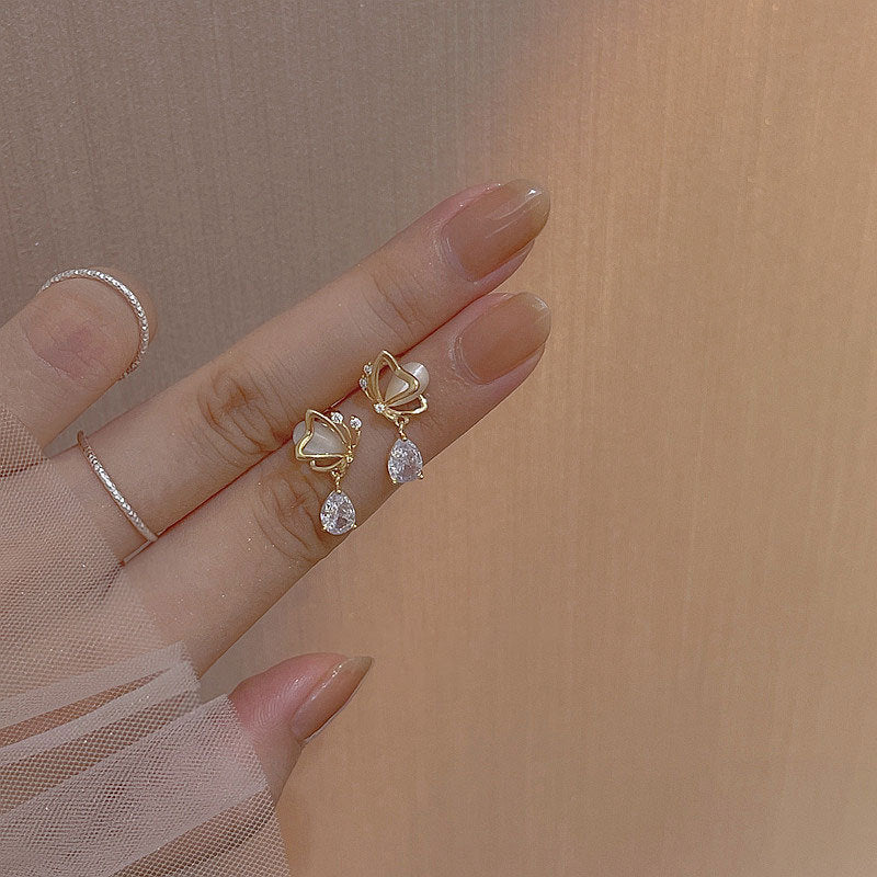 Cat's Eye Butterfly Earrings