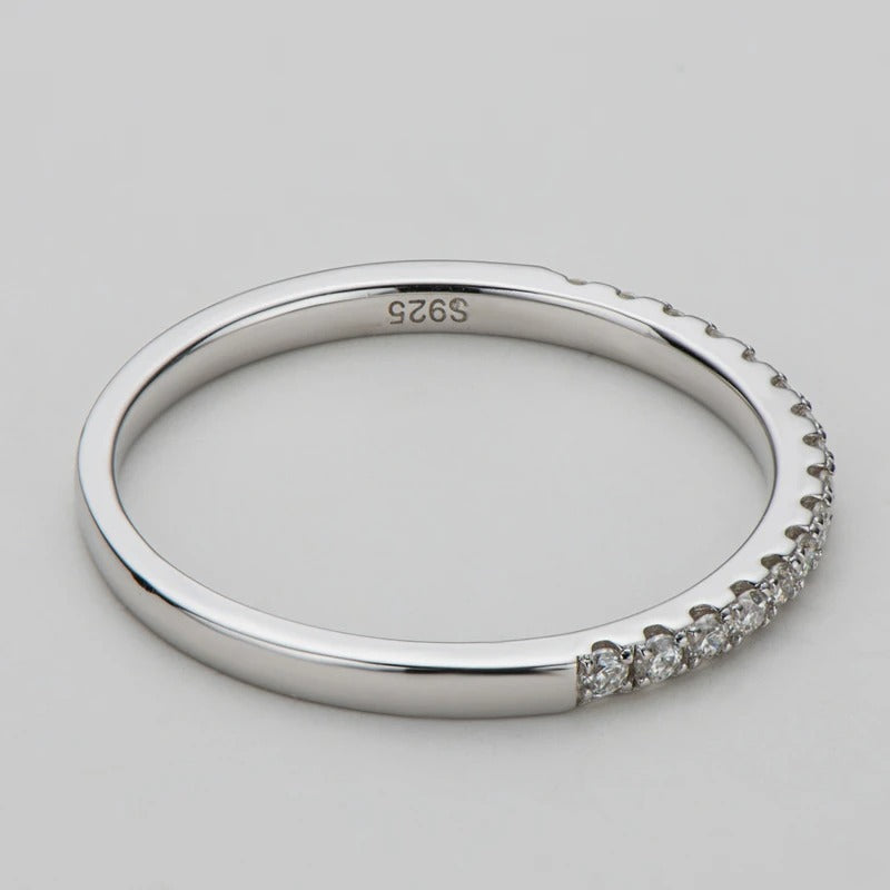 Classic Micro Pavé Half-Eternity Moissanite Band