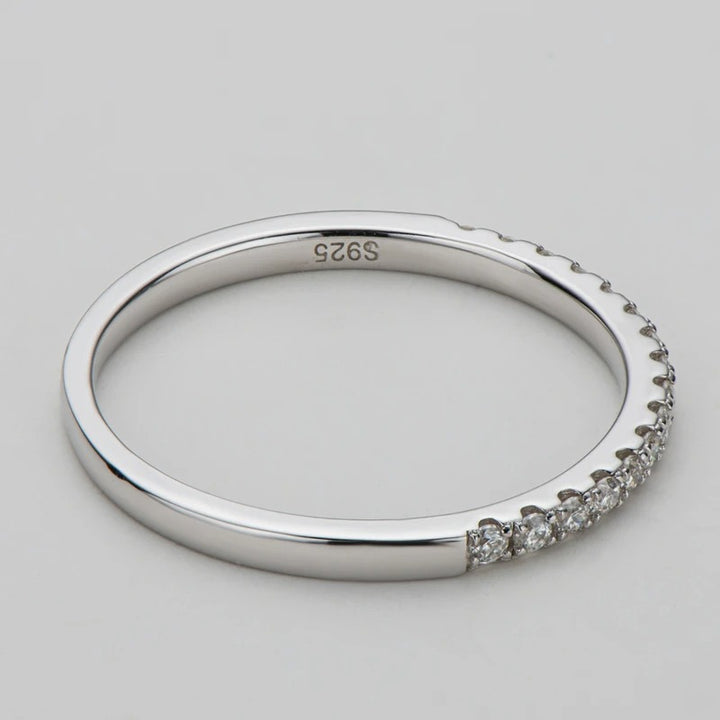 Classic Micro Pavé Half-Eternity Moissanite Band