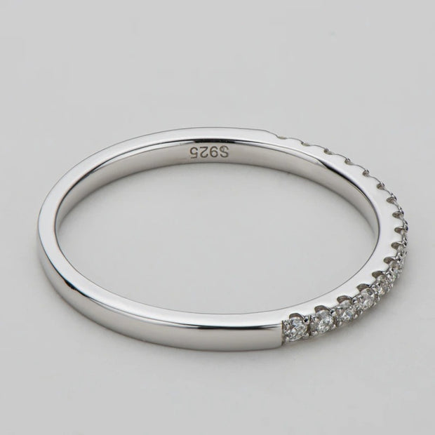 Moissanite Diamond Half Eternity Ring