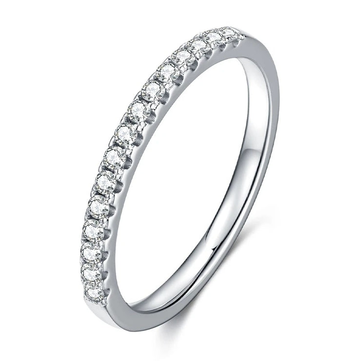 Moissanite Diamond Half Eternity Ring