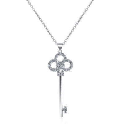 Moissanite 925 Silver Key Necklace