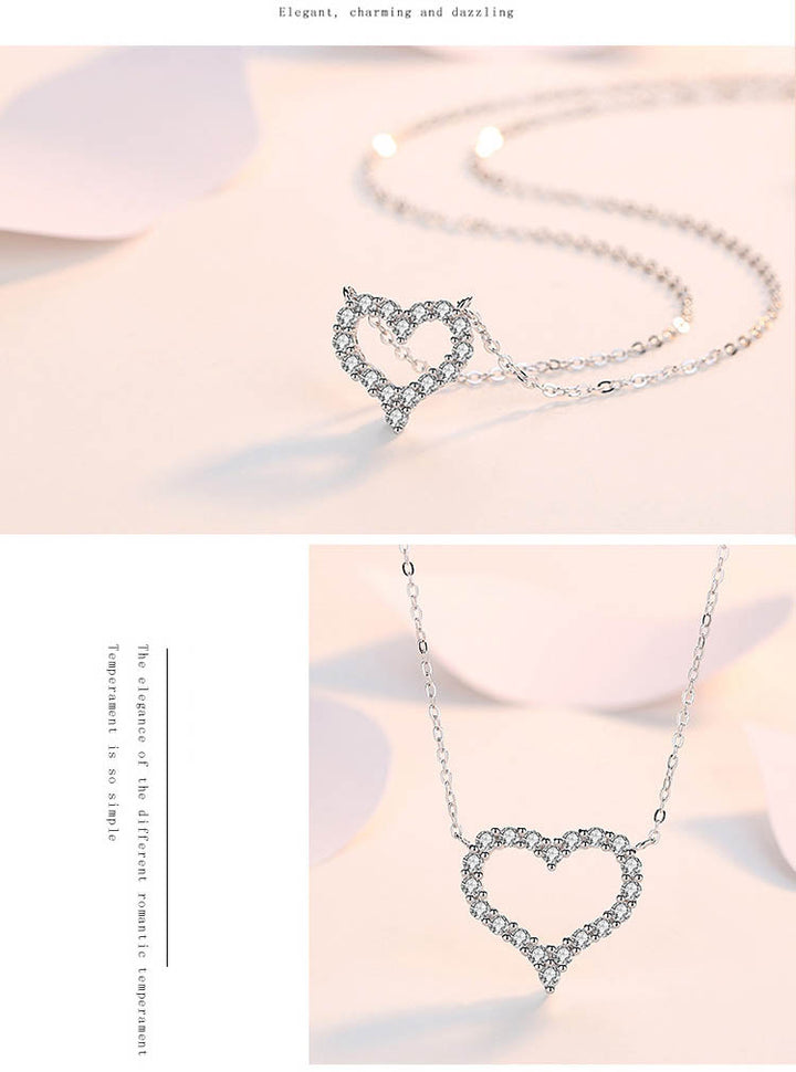 Open Heart Pavé Moissanite Necklace