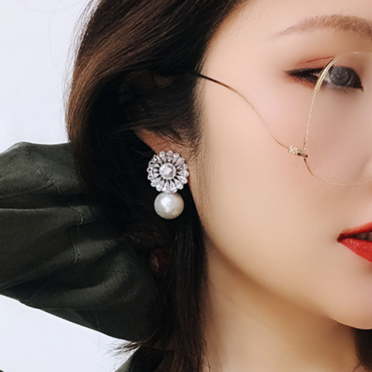 Aria Pearl Crystal Earrings