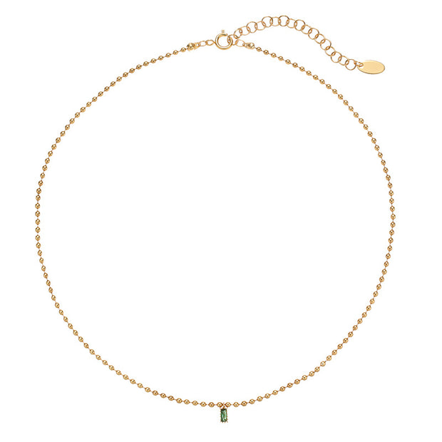 Emerald Square Zircon Necklace