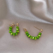 Green Beaded Earrings