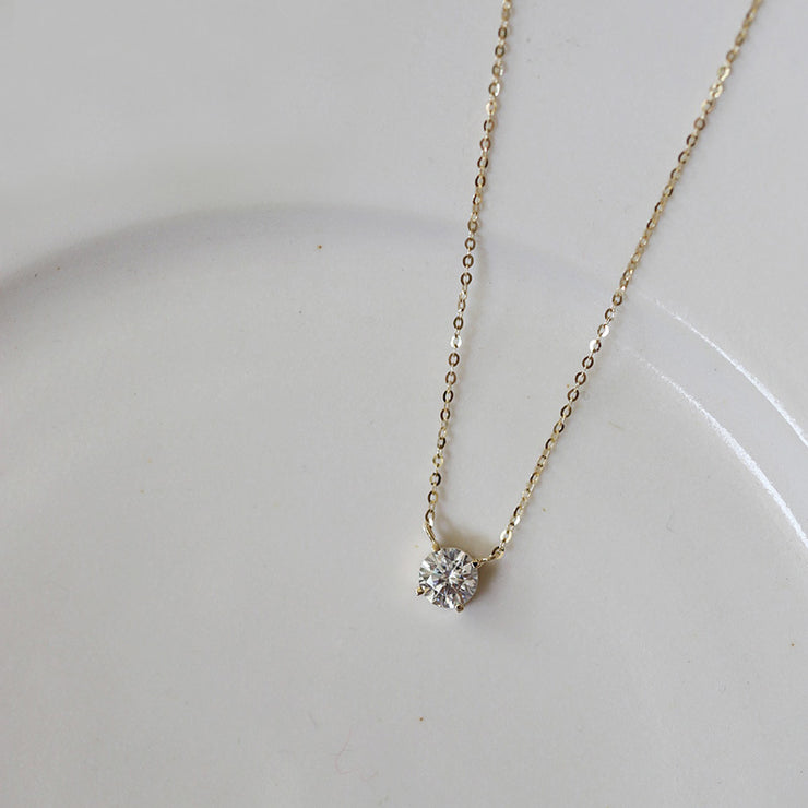 Gold-plated zirconia necklace in 925 silver
