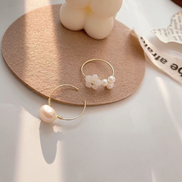 Natural freshwater pearl ring