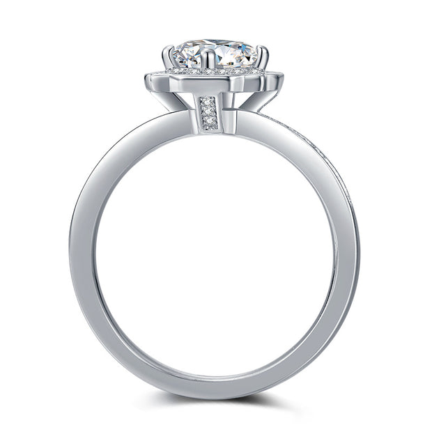 Moissanite 925 Silver Square Ring