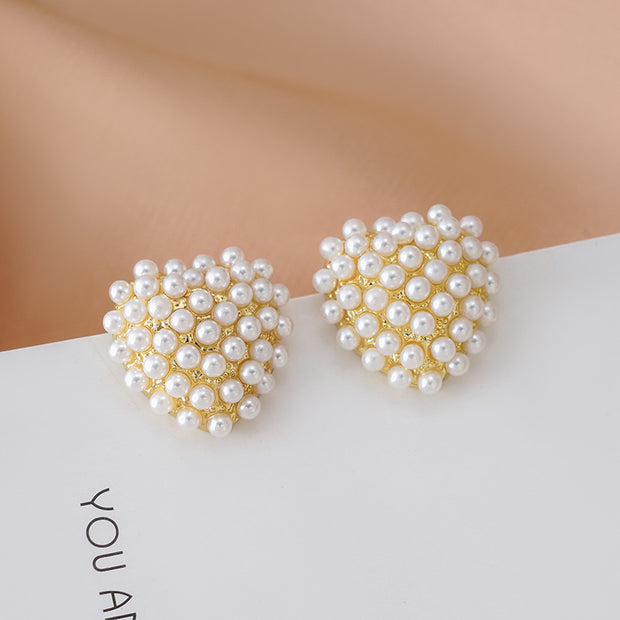 Love Heart Pearl Earrings