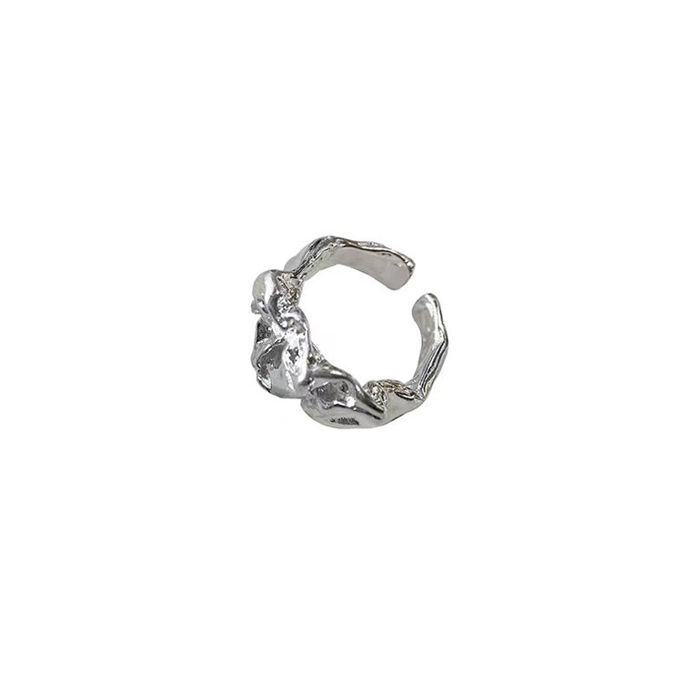 Metal Folded Lava Ring