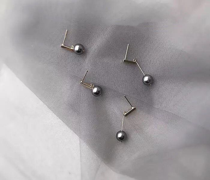 Austrian Black Pearl Handmade Earrings