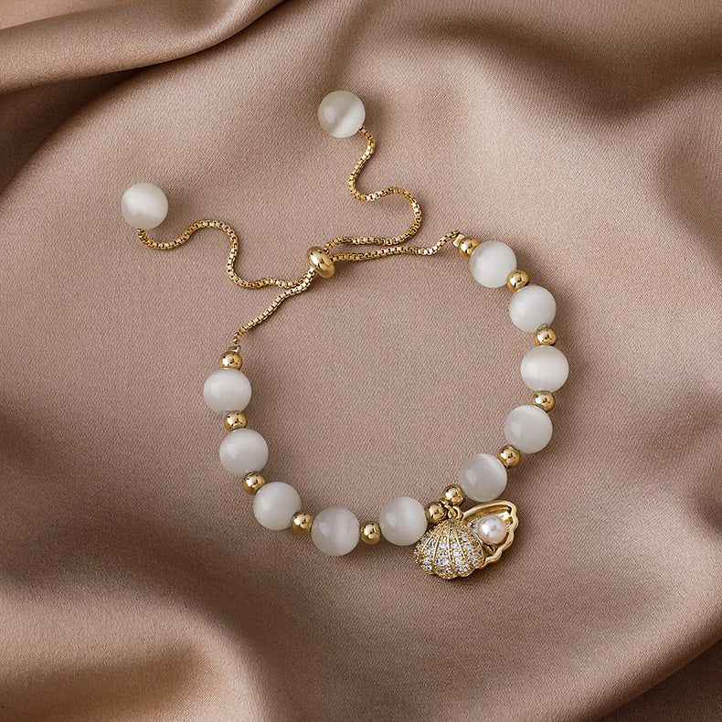 Seashell Opal Bead Bracelet
