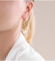 Nuri Pearl Hoop Earrings