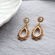French Vintage Court Style Pearl Earrings
