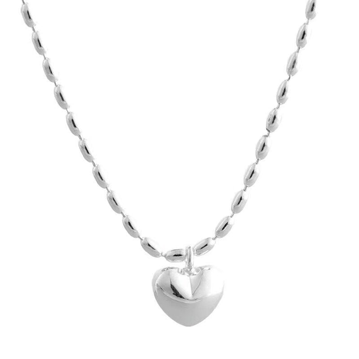 love heart 925 silver necklace