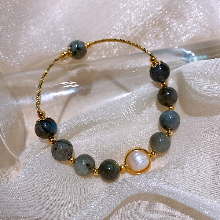 Baroque Freshwater Pearl Moonstone Bracelet